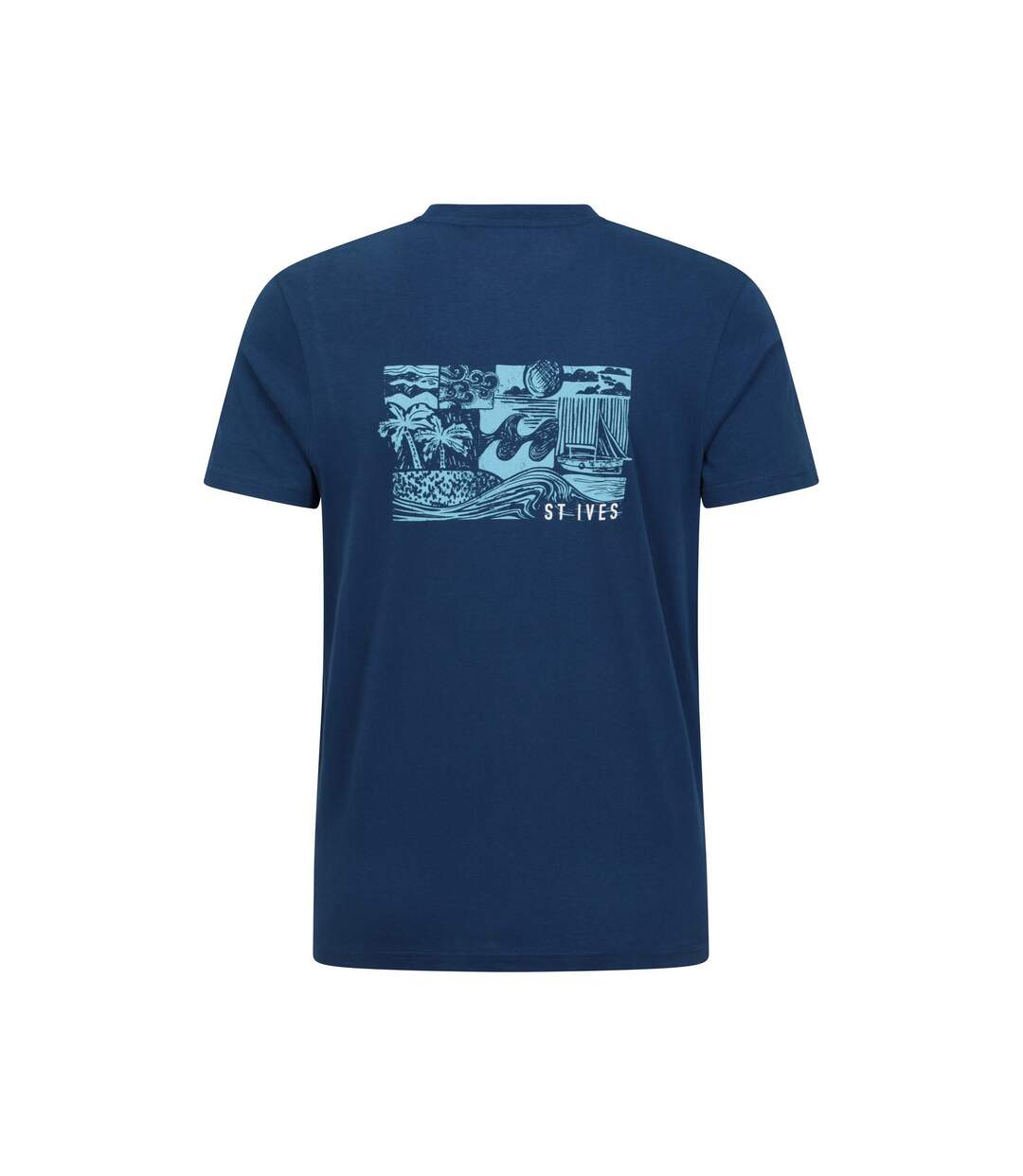 Mens St Ives Printed Organic T-shirt Navy Mountain Warehouse-2