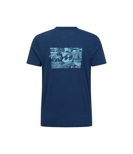 Mens St Ives Printed Organic T-shirt Navy Mountain Warehouse