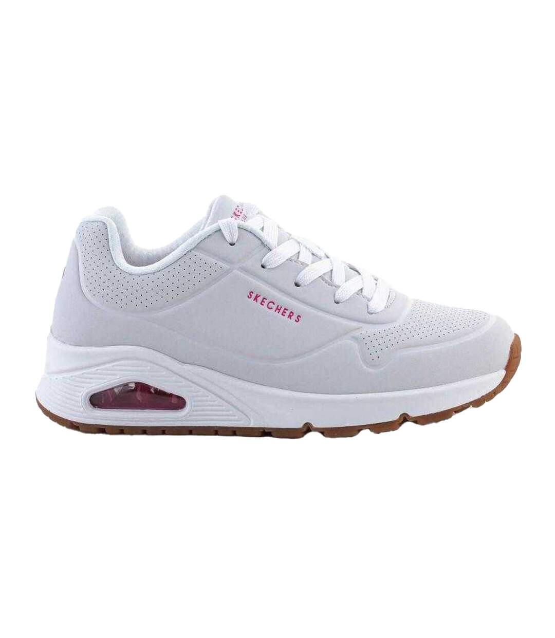 Baskets Motif/style Logo Uno Stand On Air Femme Blanc Skechers-1