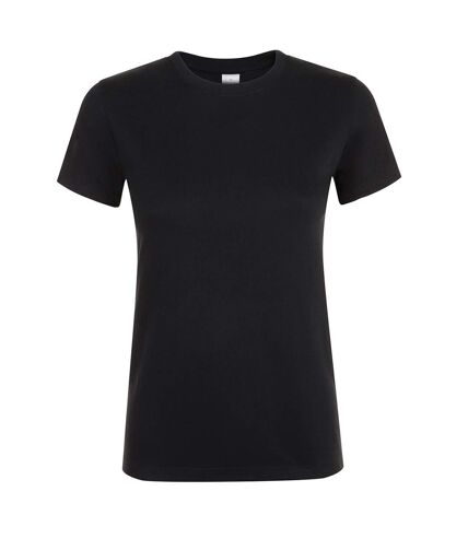 SOLS Womens/Ladies Regent Short Sleeve T-Shirt (Deep Black) - UTPC3774