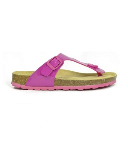 Sanosan Womens/Ladies Geneve Lacquered Leather Sandals (Fuchsia/Brown) - UTBS3125