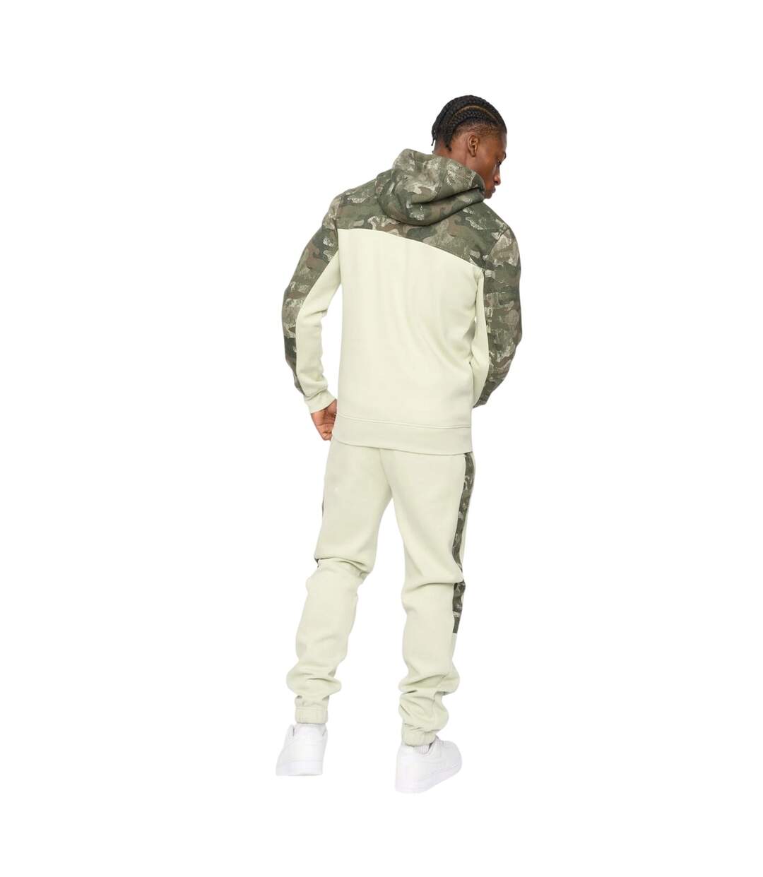Mens Branton Full Zip Hoodie Light Olive Crosshatch-3