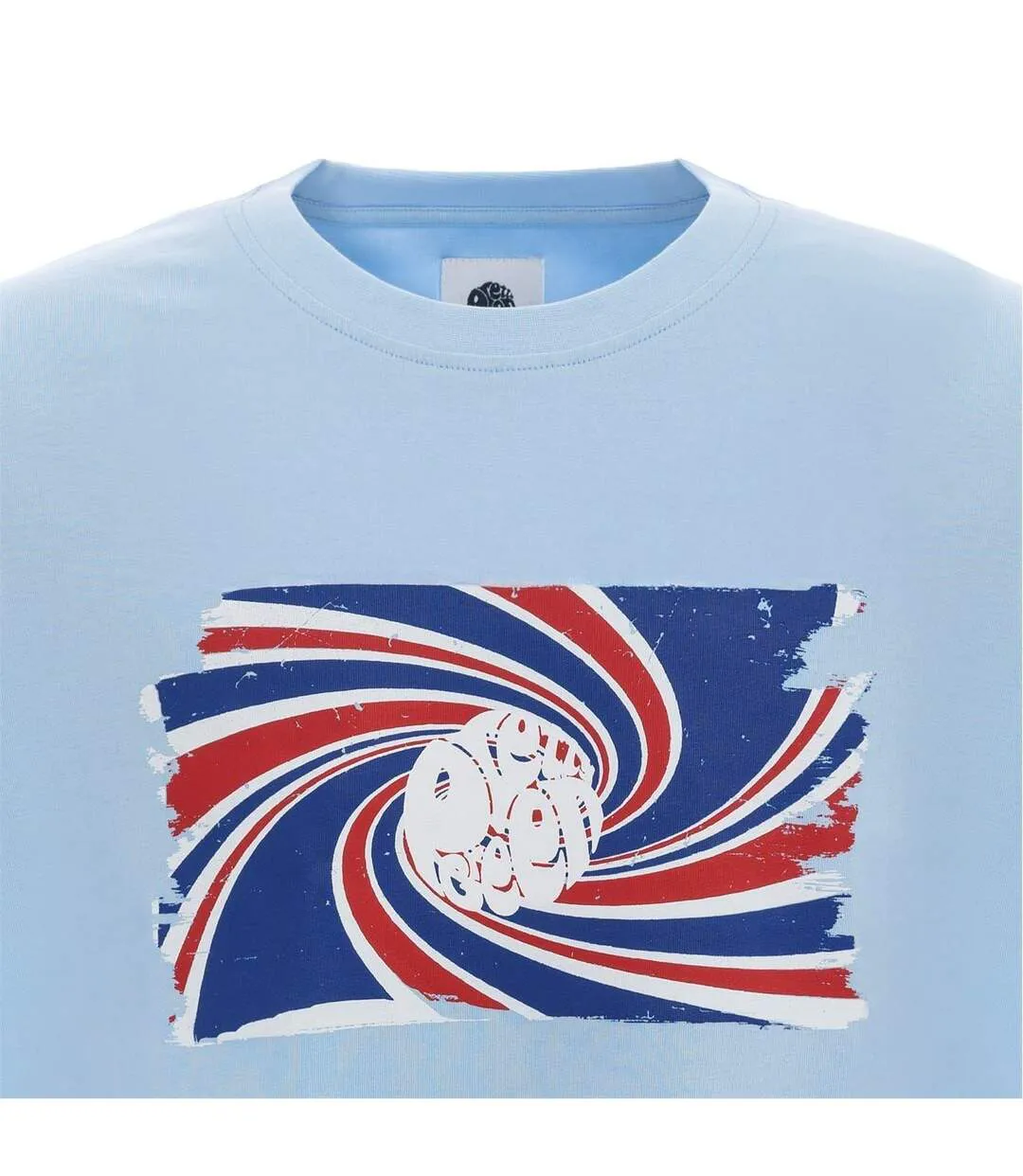T-shirt Motif/style Tourbillon Homme Bleu Ciel Pretty Green-3
