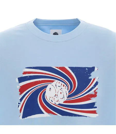 T-shirt Motif/style Tourbillon Homme Bleu Ciel Pretty Green