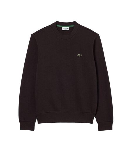 Sweat noir homme lacoste strip crew