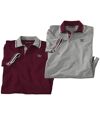 Pack of 2 Men's North Lakes Polo Shirts - Burgundy Gray Atlas For Men