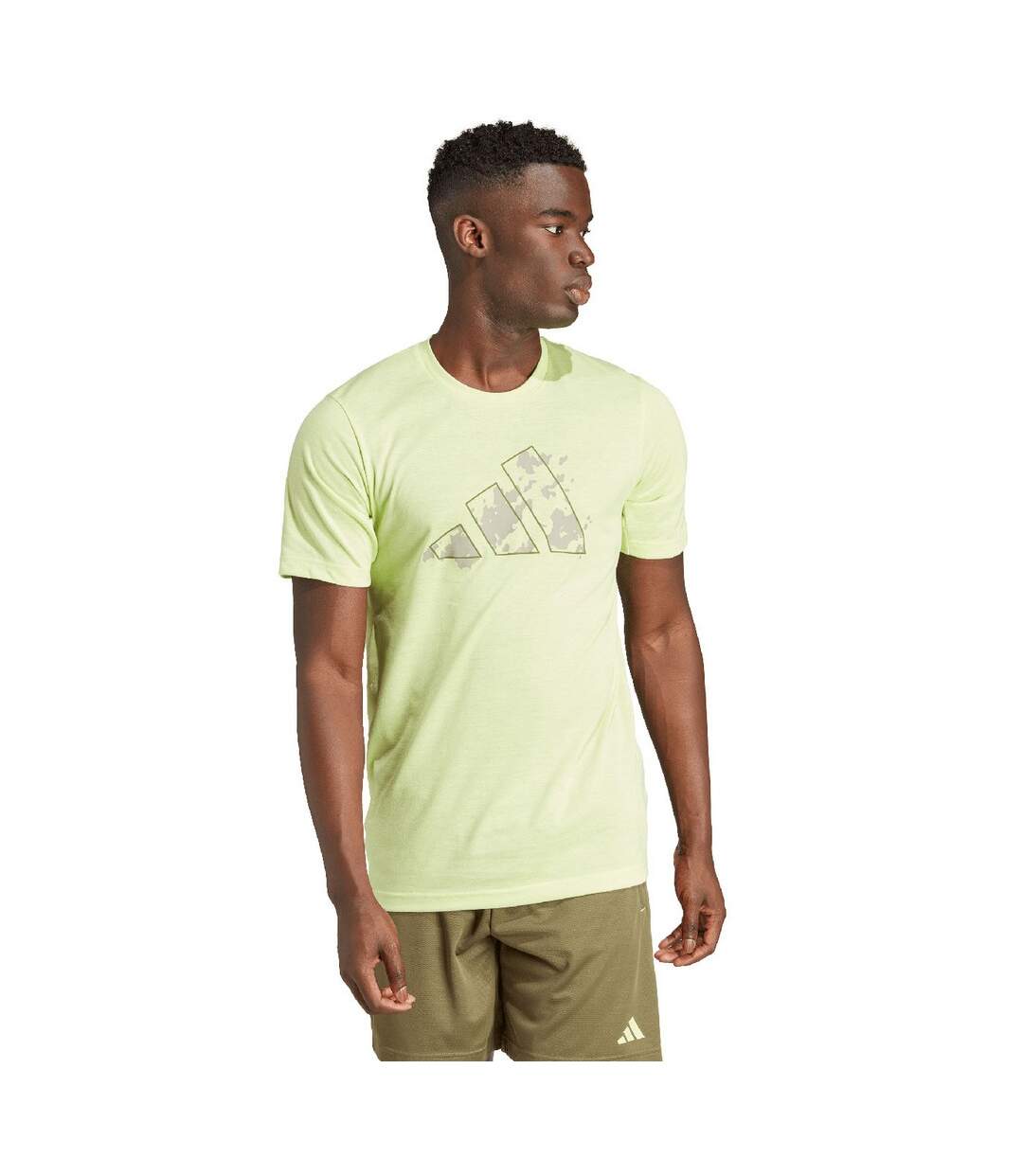T-shirt Train Essentials Seasonal Homme Vert Clair Argenté Adidas-1