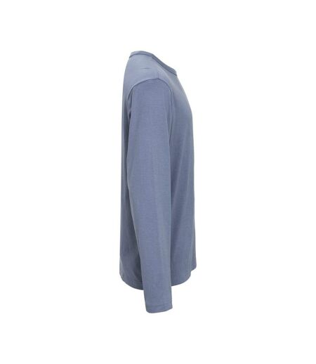 Unisex Adult Relaxed Fit Long-sleeved T-shirt Dusty Blue Cottover