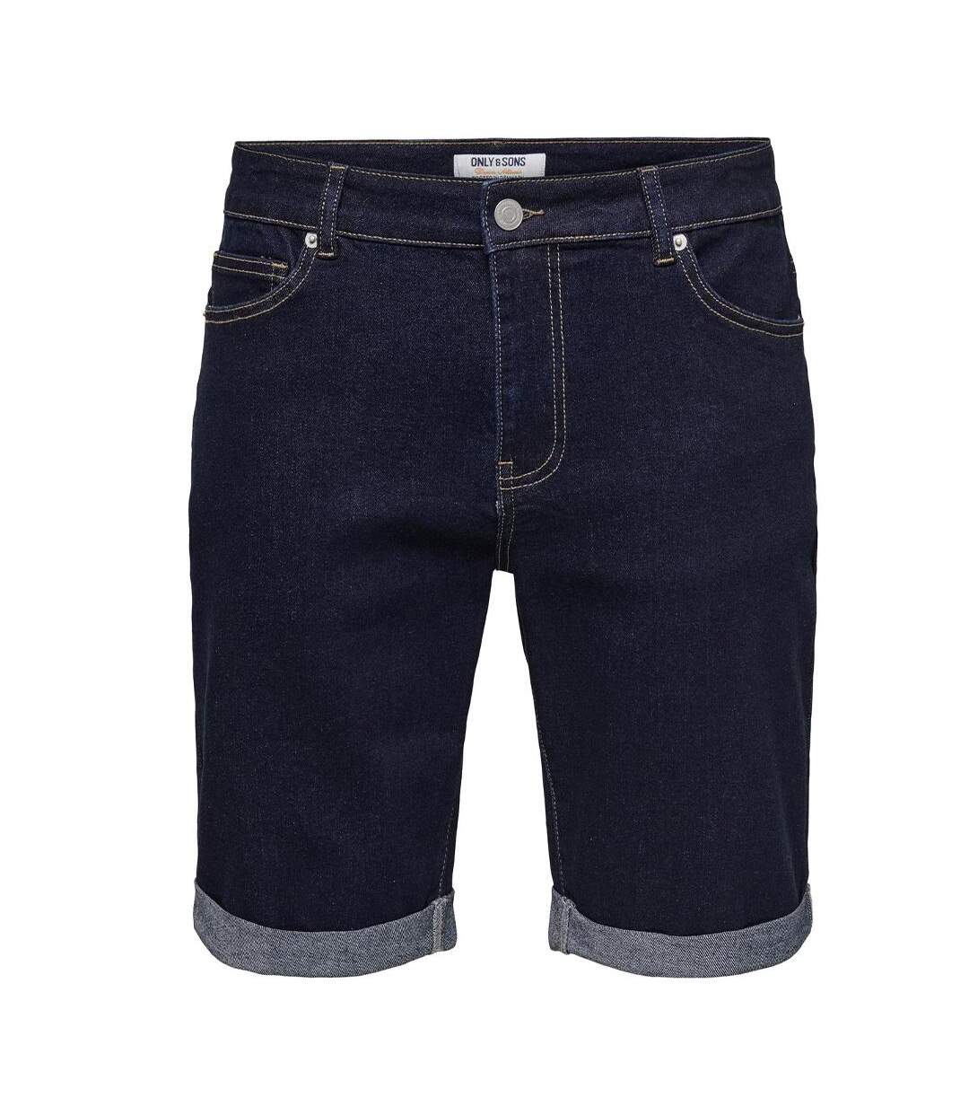 Short en jean marine homme only & sons ply-1