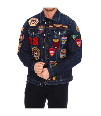 Denim jacket with patches S74AM1079-S30664 man