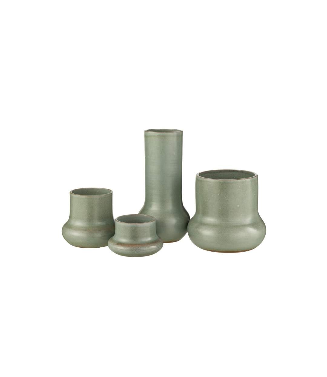 Cache-Pot en Céramique Organique 21cm Vert-2