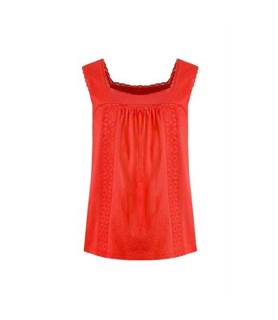 Womens/ladies chelle organic cotton square neck vest top tango red Weird Fish