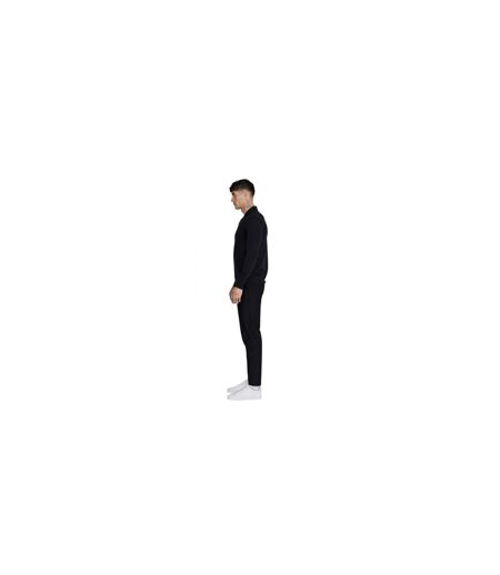 Mens Slim Long-sleeved Polo Shirt Black SikSilk