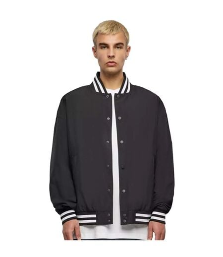 Unisex Adult Lightweight Oversized Varsity Jacket Black Build Your Brand
