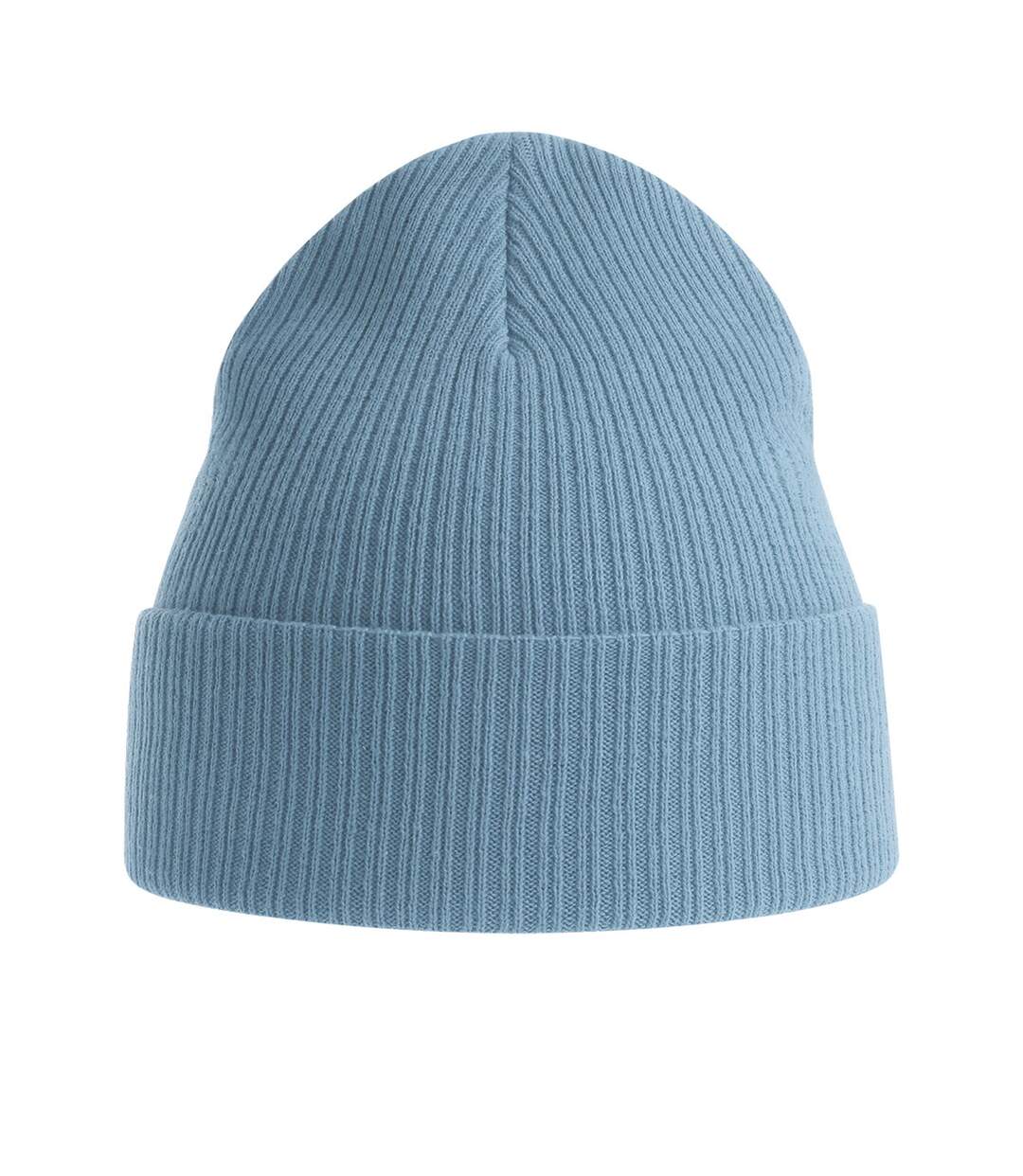 Unisex adult nelson ribbed organic cotton beanie light avio Atlantis-2