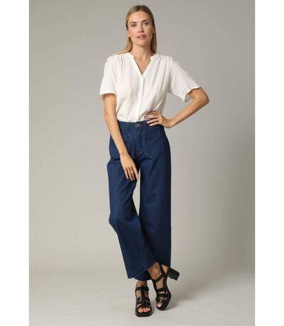 Jean Wide Leg en denim avec braguette à fermeture à glissière LILOO