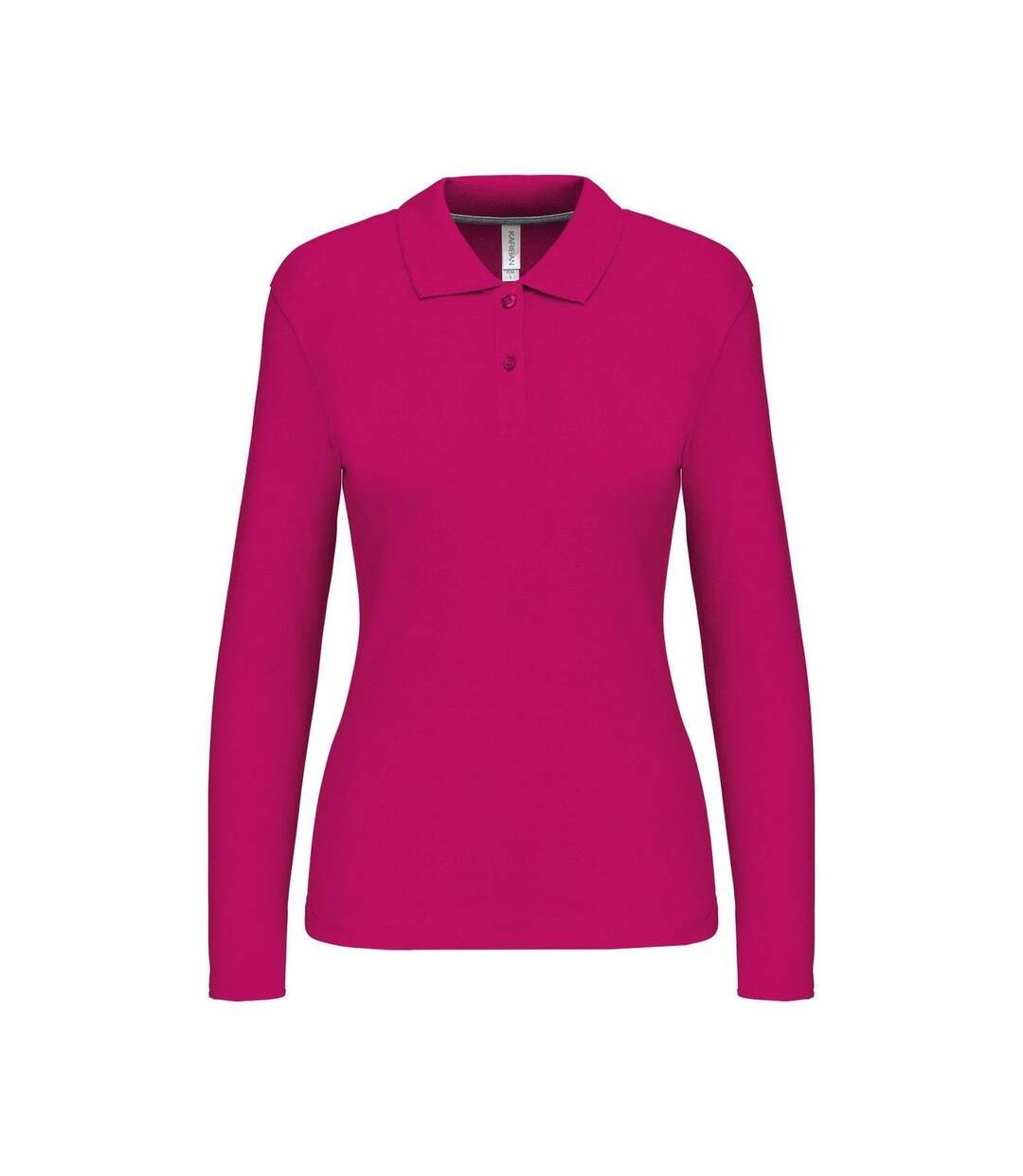 Polo manches longues - Femme - K244 - rose fuchsia