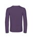 Mens #e190 plain long-sleeved t-shirt urban purple B&C