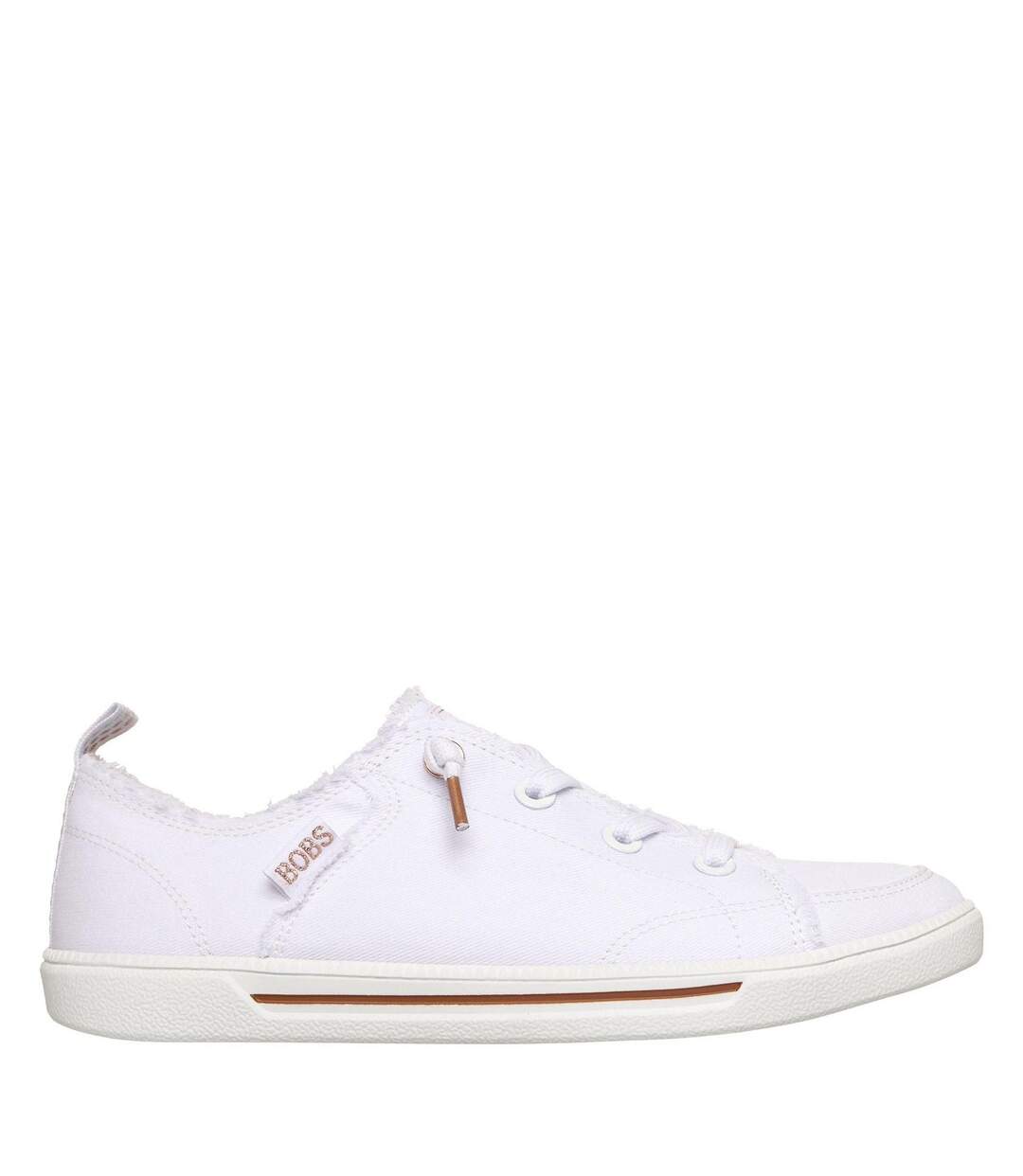 Womens/ladies Bobs B Cute 2 Canvas Trainers White Skechers-1