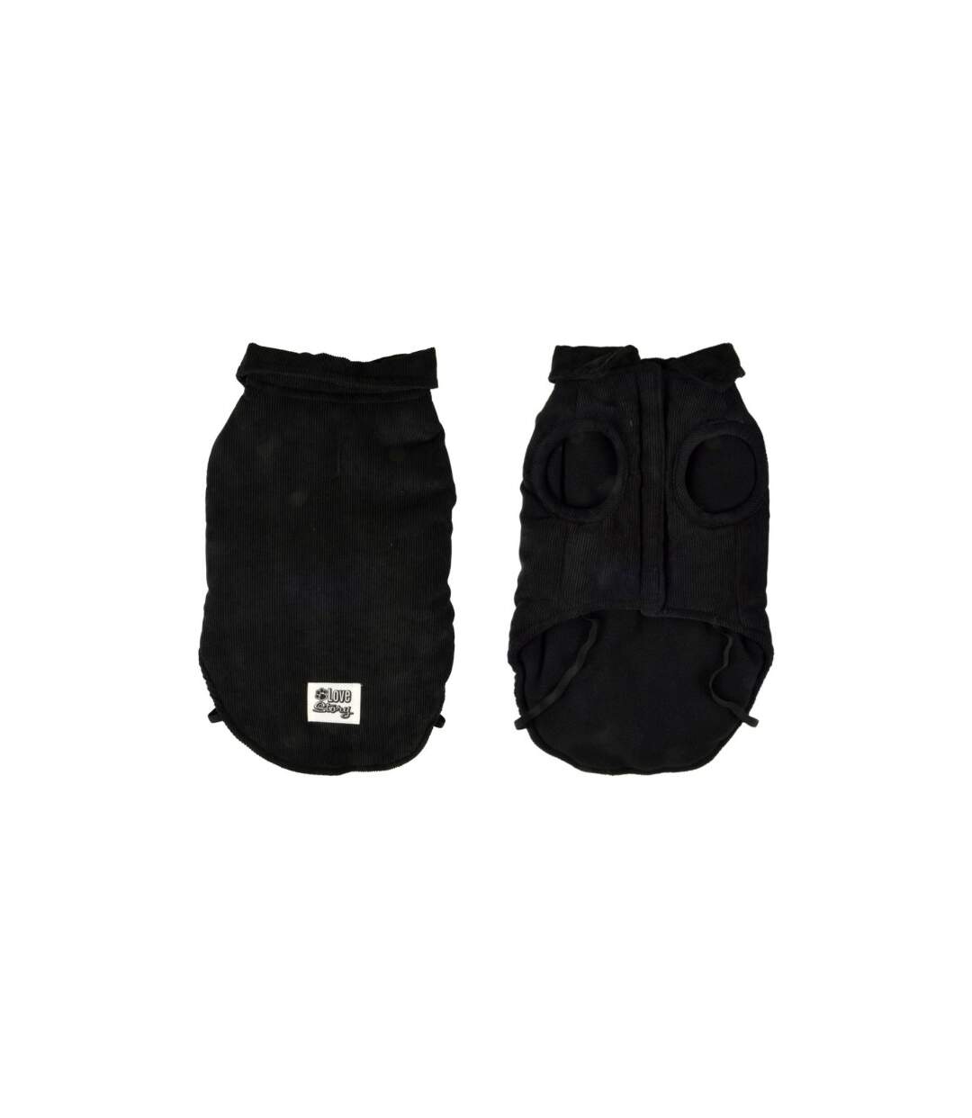 Manteau Pour Chien Velours Côtelé 30cm Noir-1