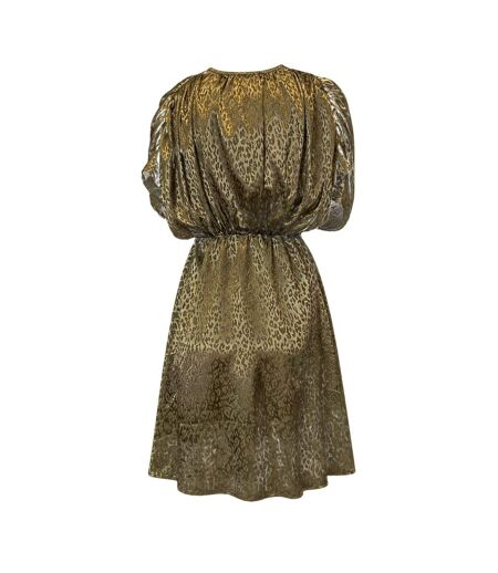 Robe Courte Manches Chauve-souris Motif/style Imprimé Animal Femme Kaki AX Paris