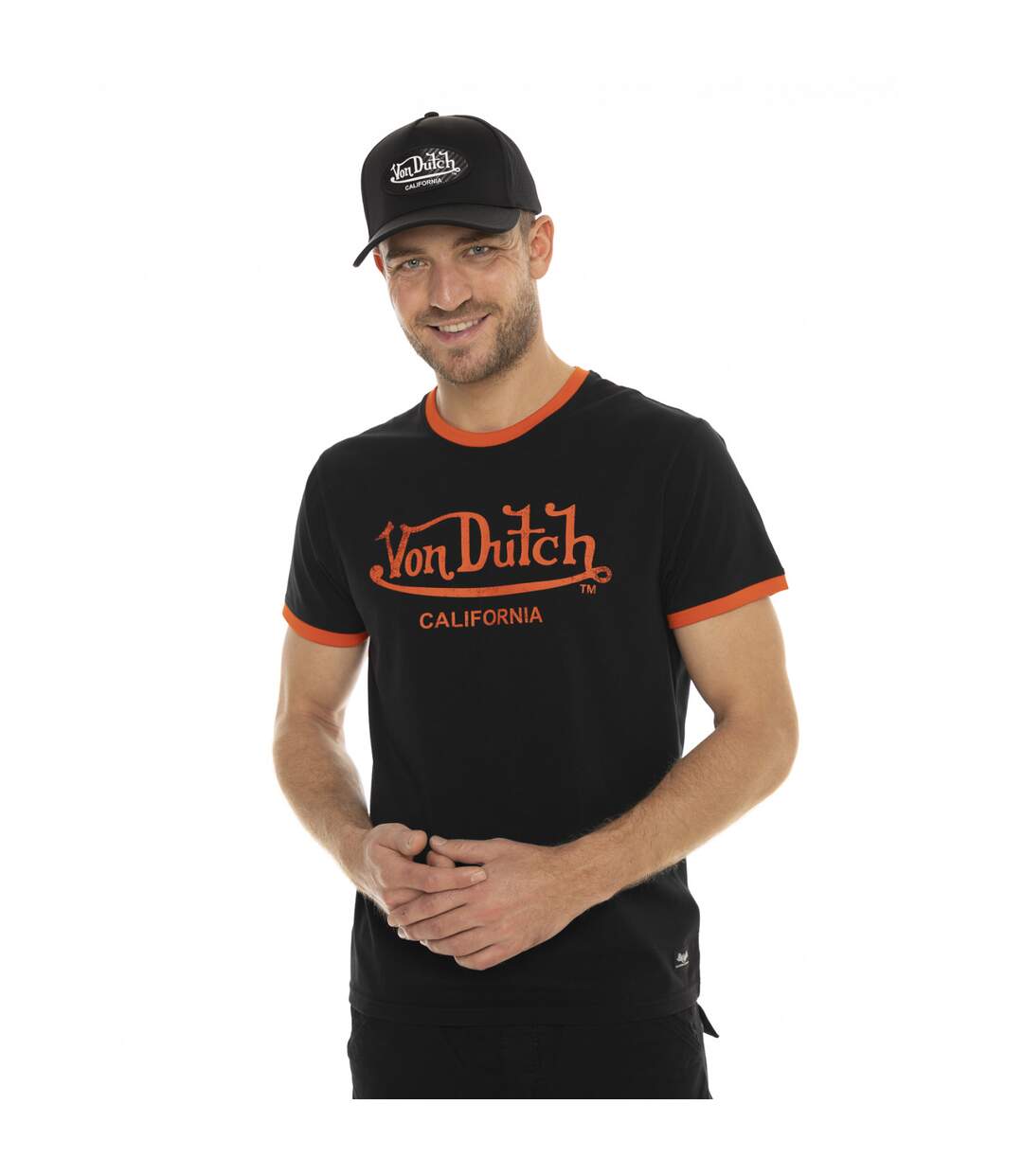 T-shirt homme col rond en coton organic stretch et bord côte Blast Vondutch-1