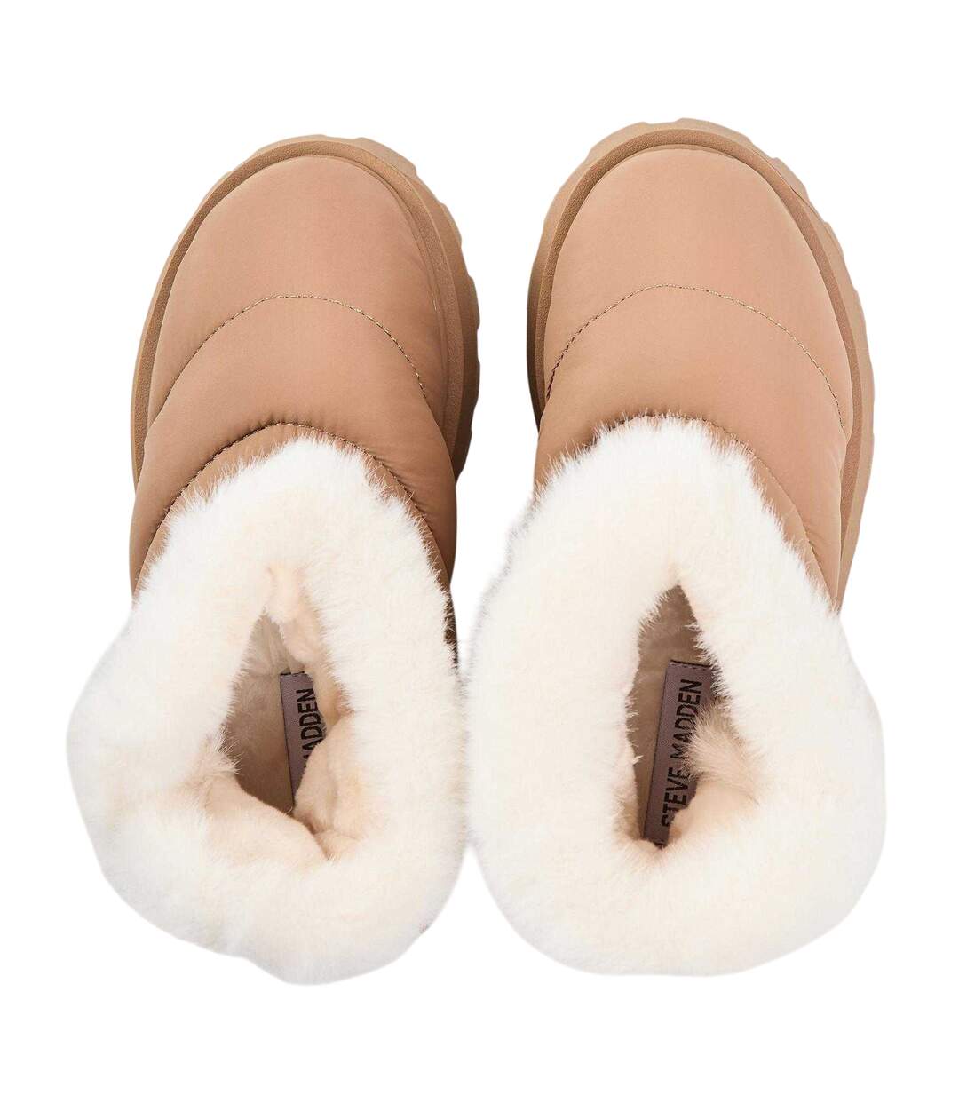 Womens/ladies Frostee Sheepskin Boots Tan Steve Madden-3