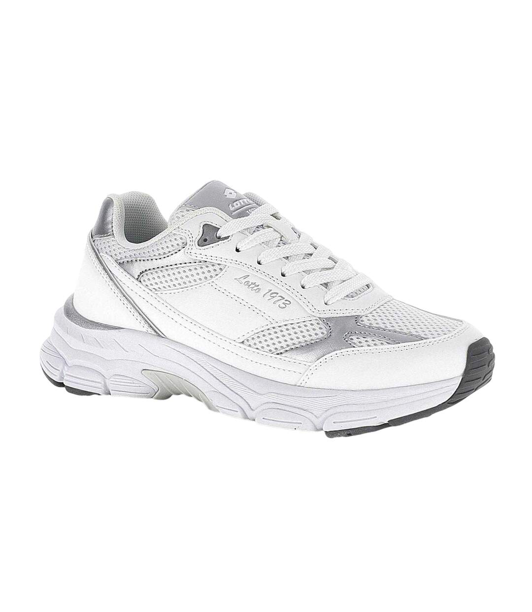 Baskets Motif/style Détail Métallique Boston Femme Blanc Argenté Lotto-1
