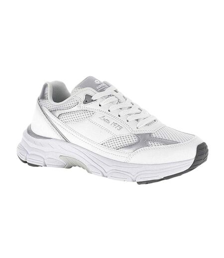 Baskets Motif/style Détail Métallique Boston Femme Blanc Argenté Lotto