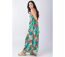 Robe longue fluide AMYNA fines bretelles imprimé tropical vert Coton Du Monde-3
