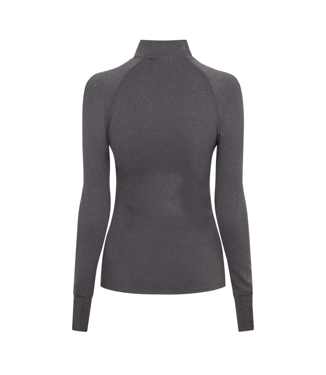 Womens/ladies Plain Long-sleeved Base Layer Top Charcoal USA-3