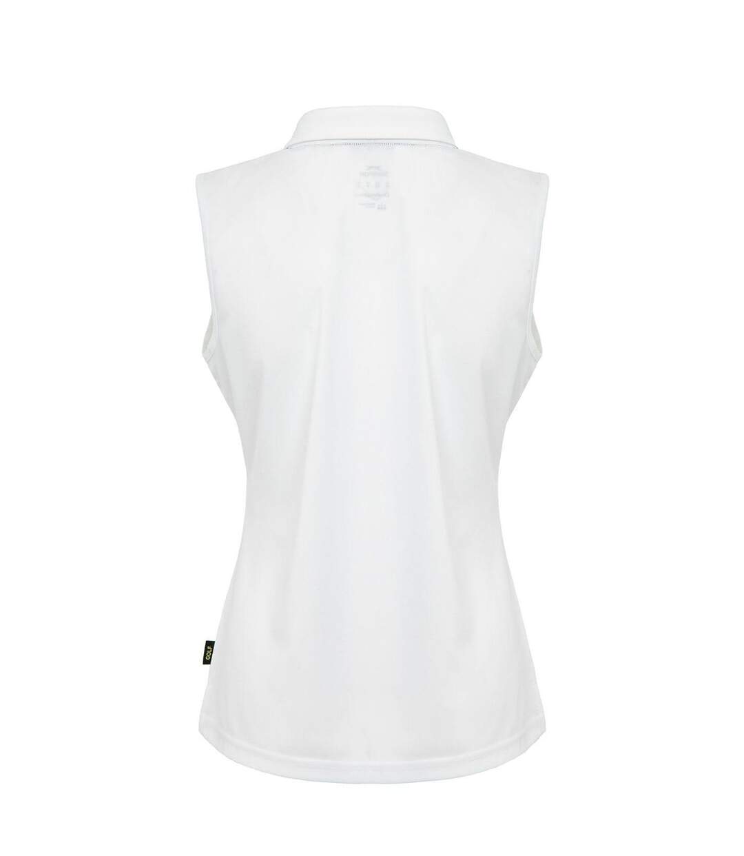 Womens/ladies Sleeveless Polo Shirt White Slazenger-2