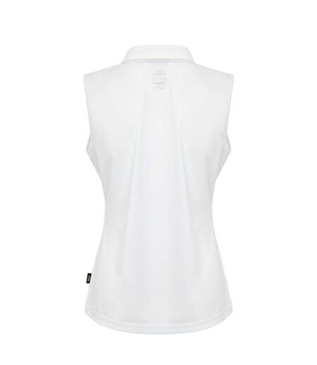 Womens/ladies Sleeveless Polo Shirt White Slazenger