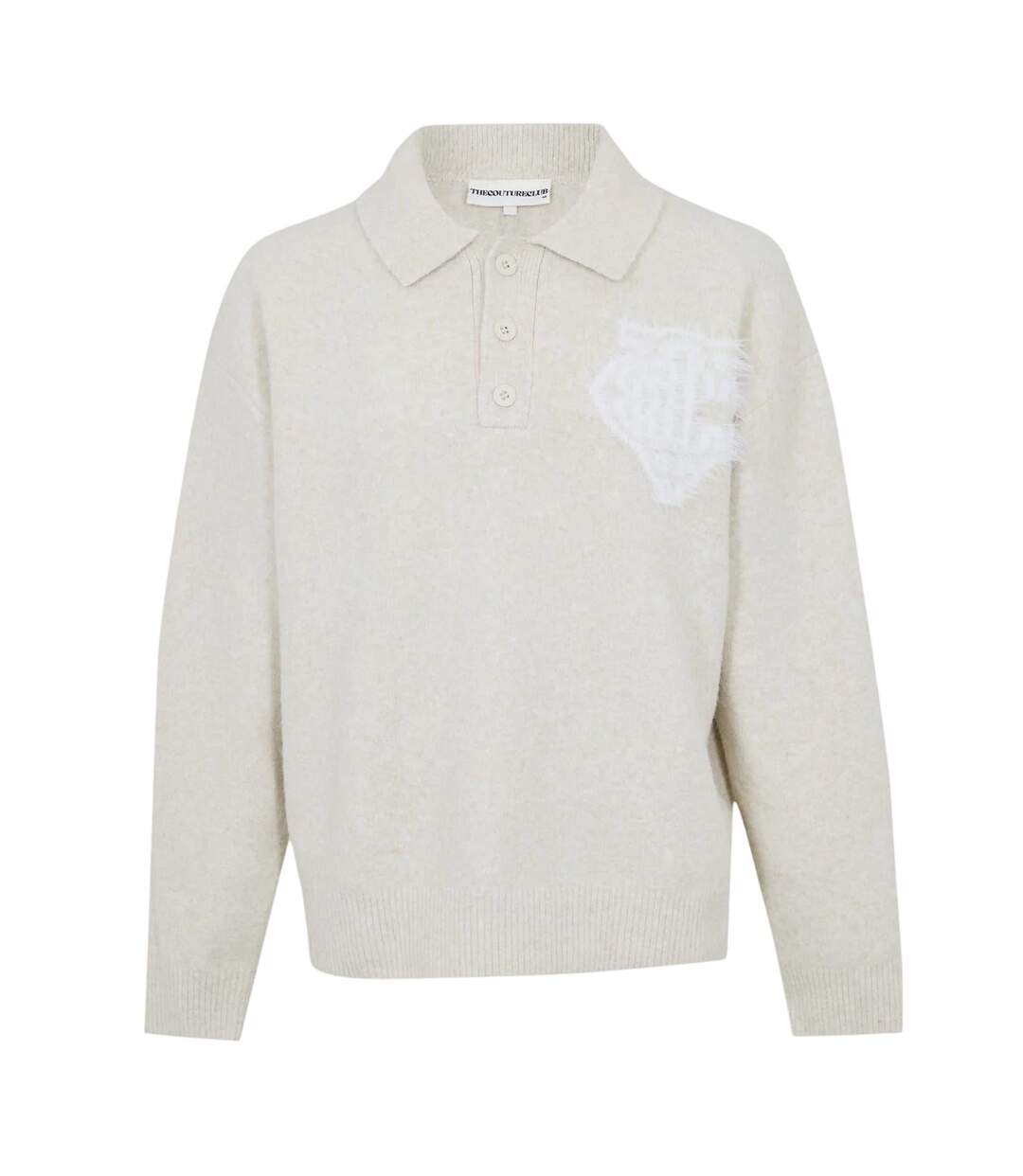 Mens Fluffy Relaxed Fit Top Beige Couture-2