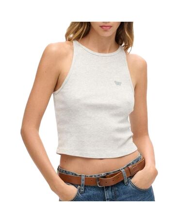 Débardeur beige femme superdry essential logo racer - l/xl