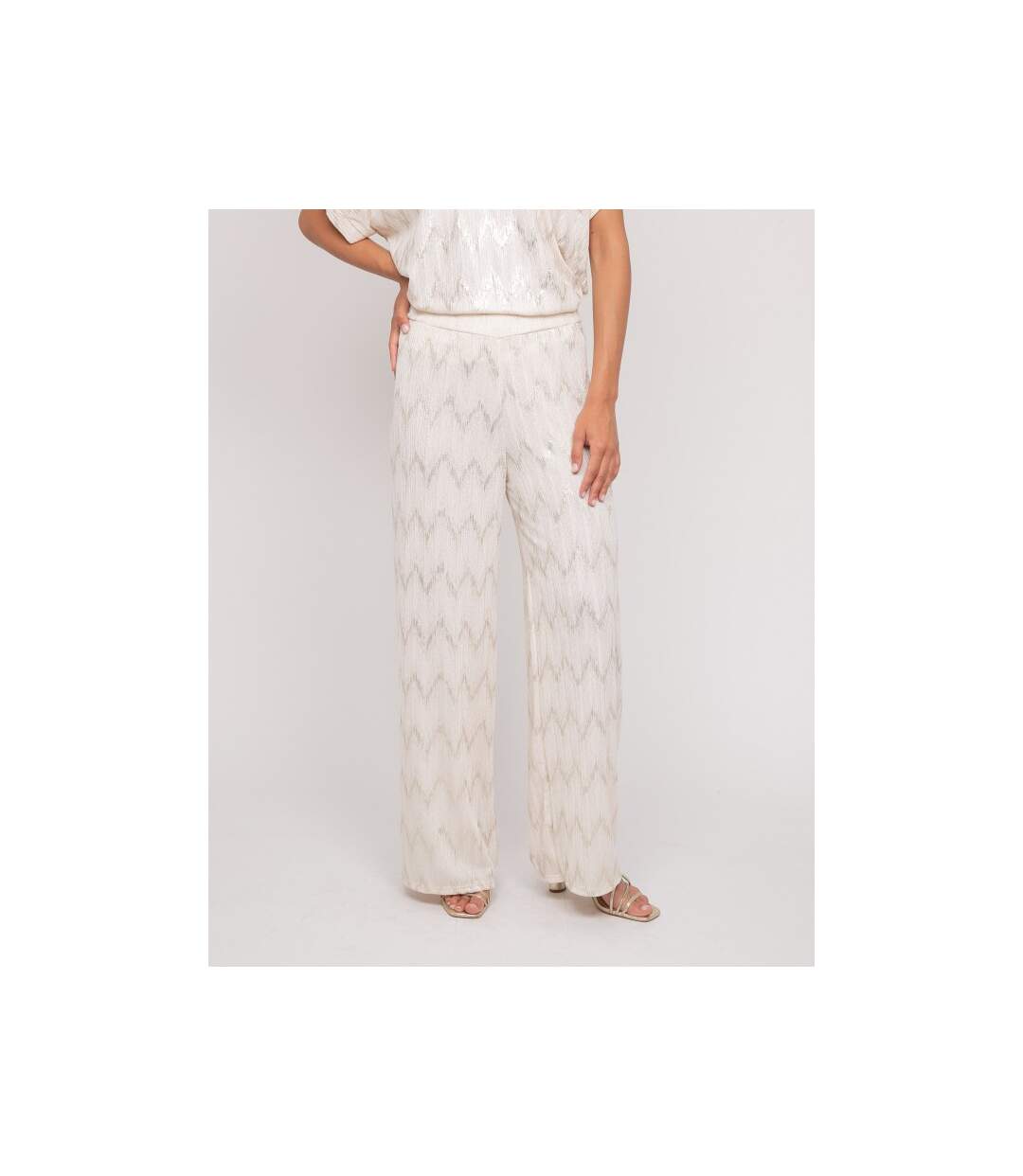 Pantalon fluide texturé EMANTINE - Dona X Lisa-1