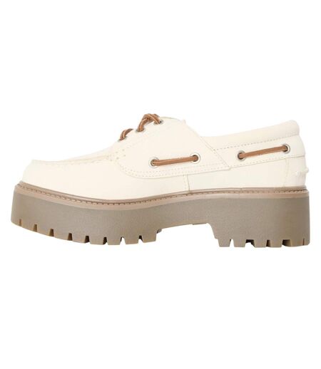 Womens/ladies Stone Street Nubuck Platform Boat Shoes Natural Timberland