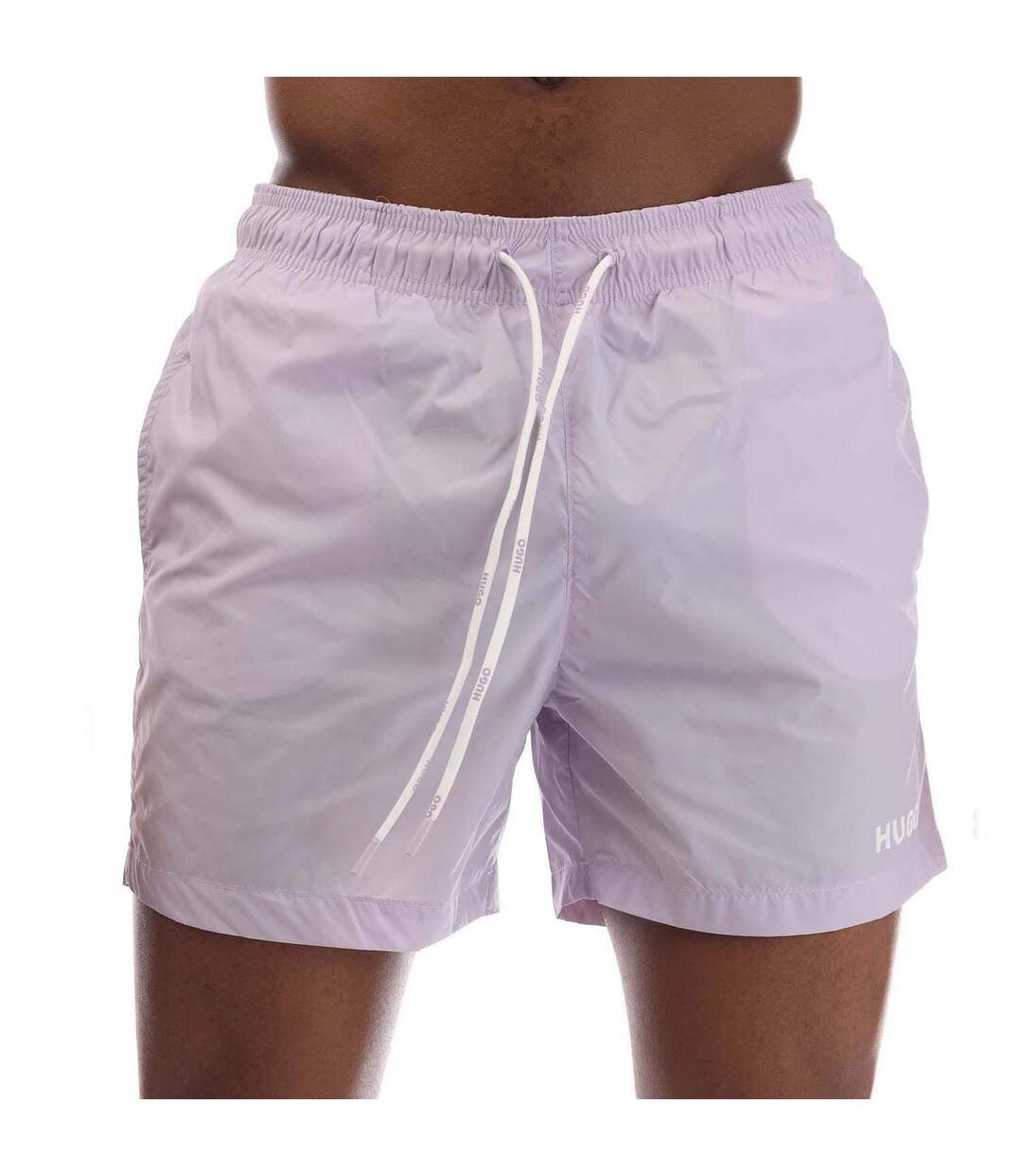 Mens Haiti Contrast Logo Swim Shorts Purple Hugo-1