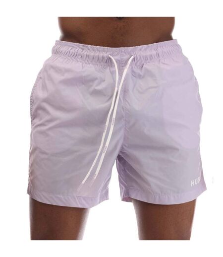 Mens Haiti Contrast Logo Swim Shorts Purple Hugo