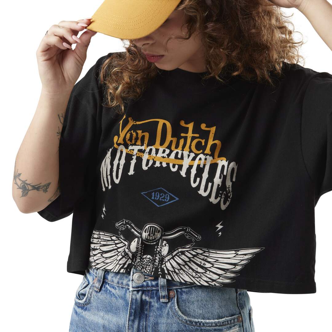 Crop top femme loose print devant en coton Will Vondutch-2