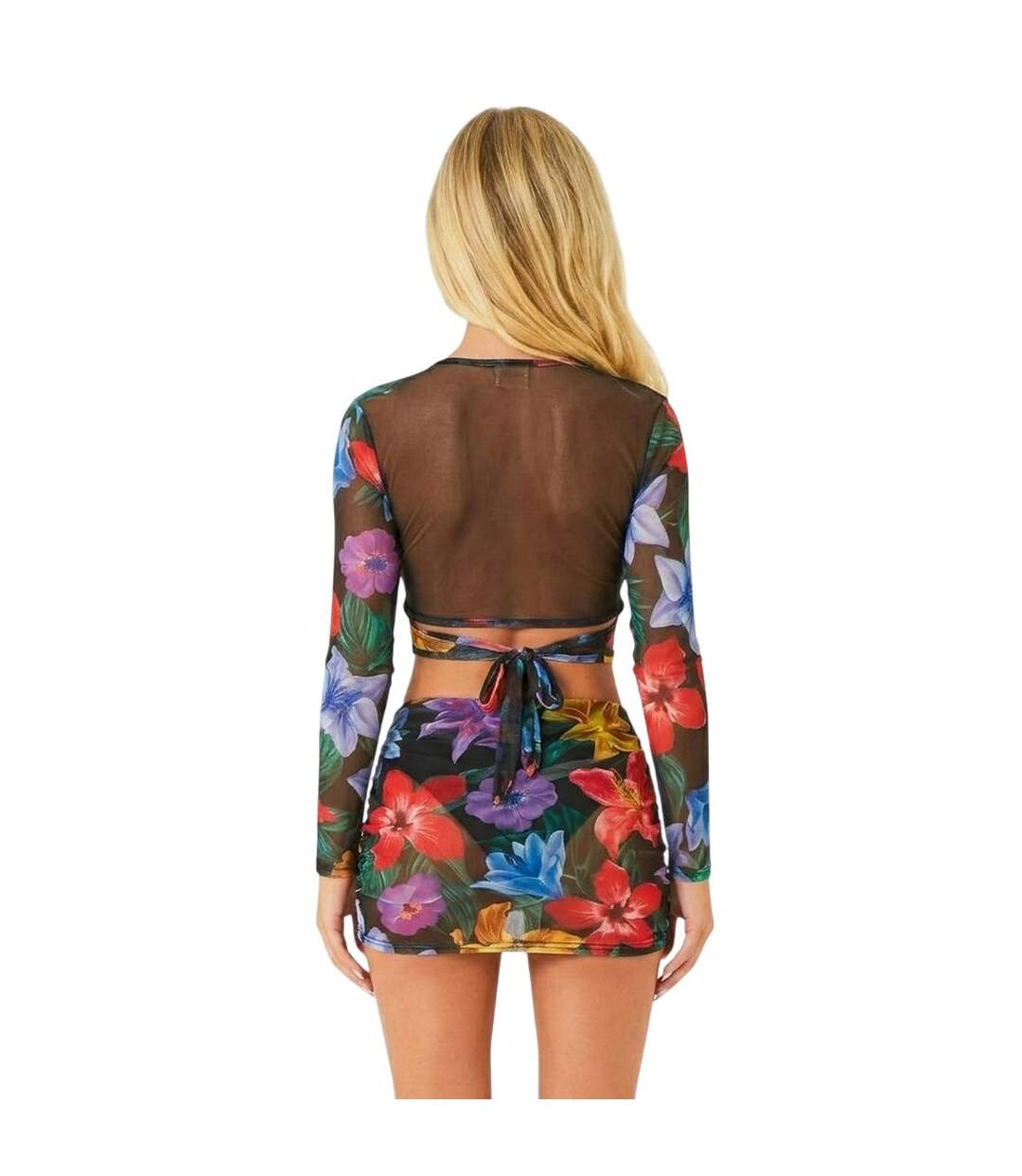 Haut Court Plage Motif/style Floral Femme Noir Missy Empire-2