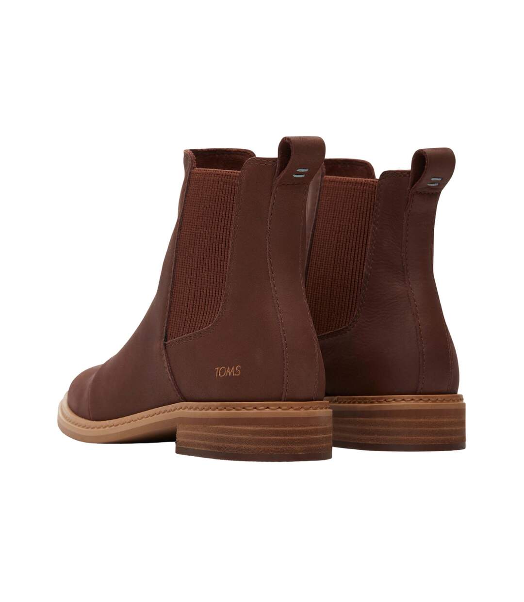 Womens/ladies Charlie Leather Boots Chestnut Toms-2