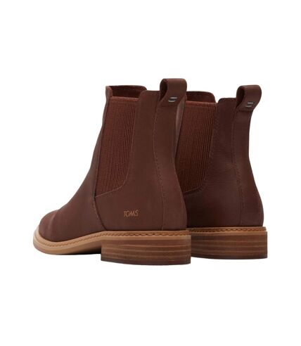 Womens/ladies charlie leather boots chestnut Toms