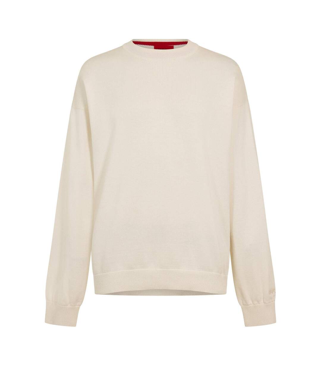 Unisex Adult Ribbed Sweatshirt White Hugo-1