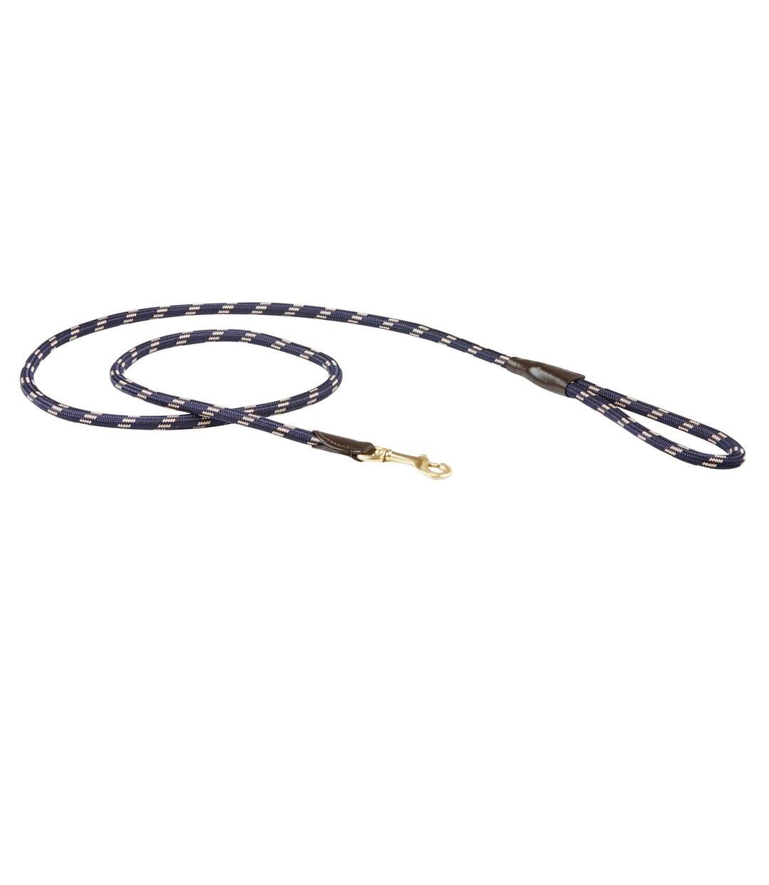 Rope leather dog lead 1.2m navy/brown Weatherbeeta-1