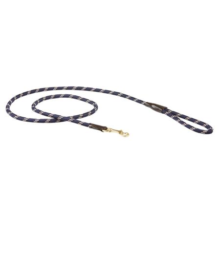 Rope leather dog lead 1.2m navy/brown Weatherbeeta