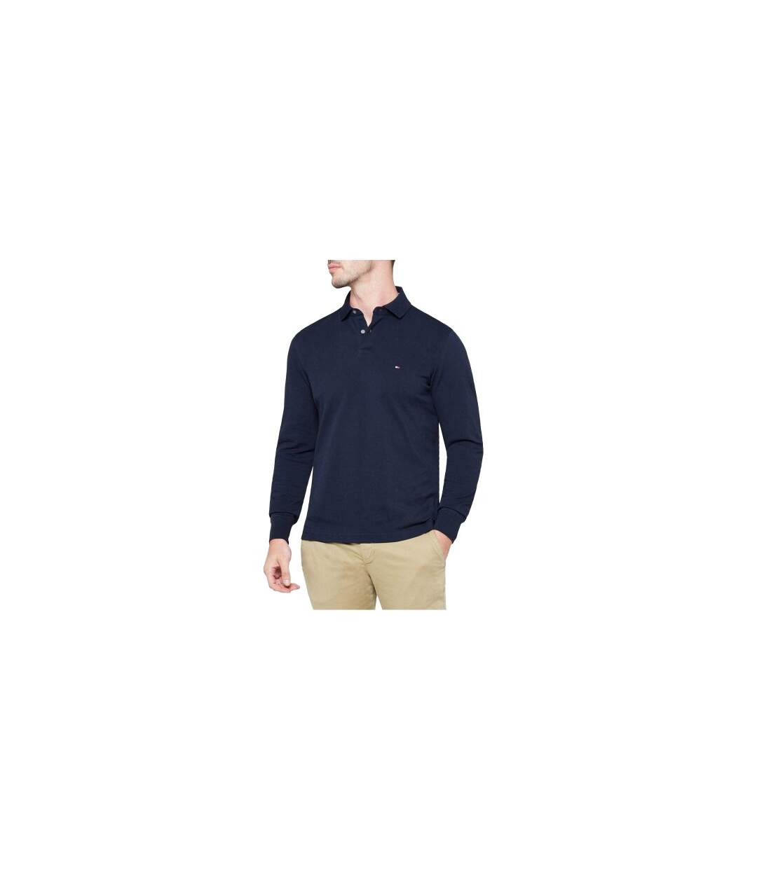 Polo Manches Longues Motif/style Logo Homme Bleu Ciel Tommy Hilfiger-1