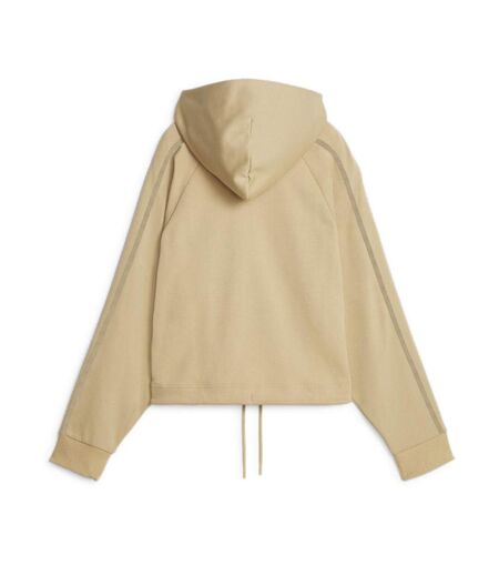 Sweat à Capuche Beige Femme Puma Cropped - S