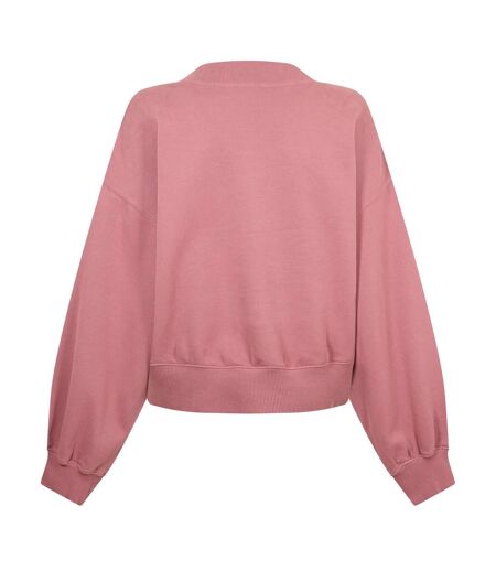 Womens/ladies Fleece V Neck Sweatshirt Muted Berry Levis