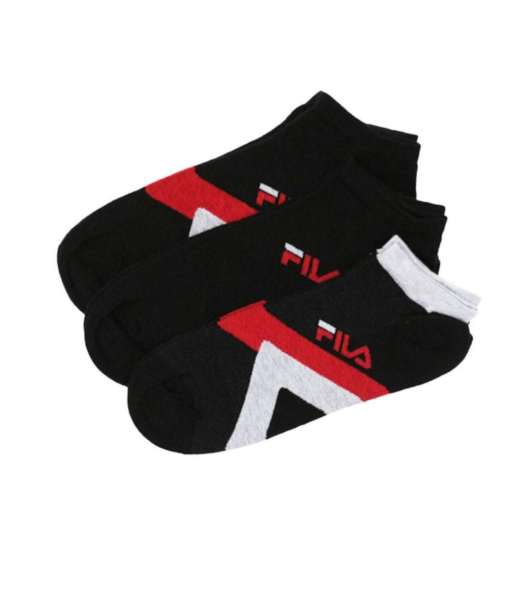 X3 paires de chaussettes noires mixte fila invisible-1